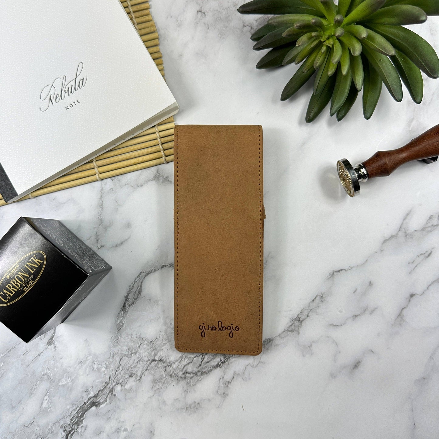 Girologio Leather 3 Pen Case: Black