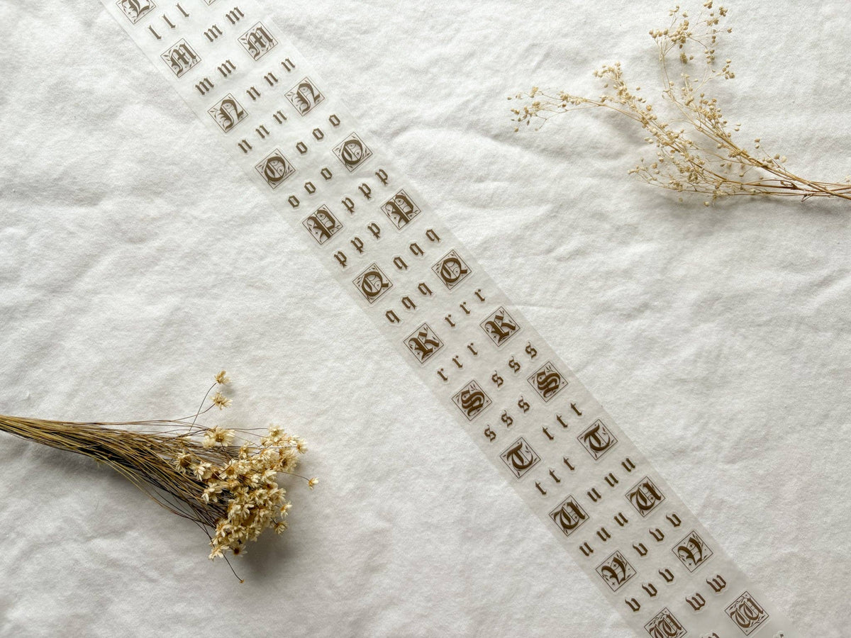 Brown Fairytale Letters PET Tape (PRE-CUT)