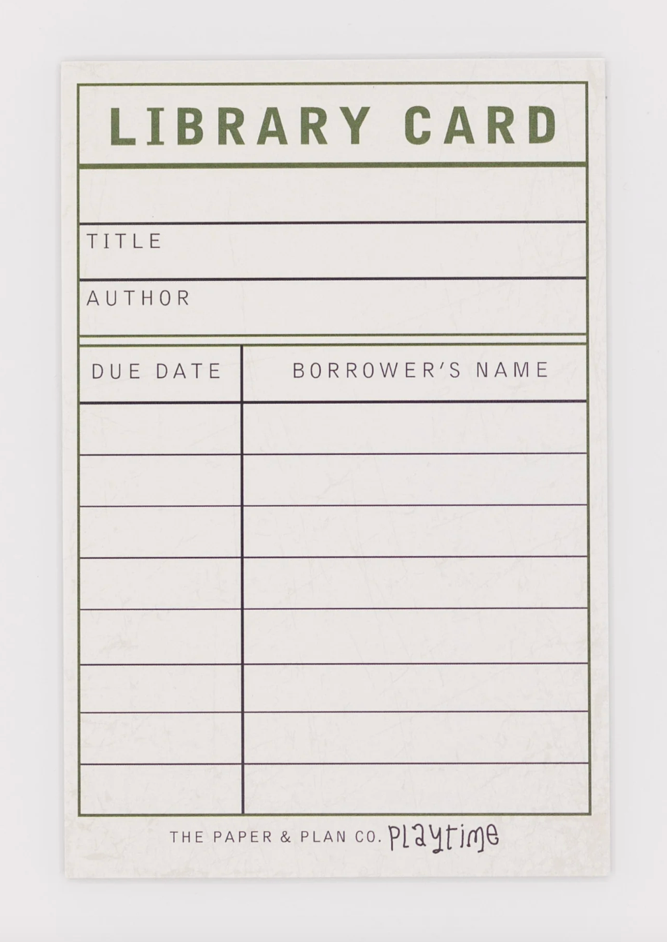 Kids Playtime Pad™ - Library Card