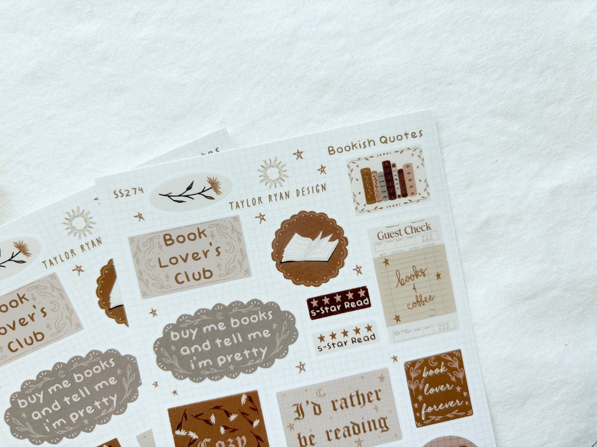 Bookish Quotes Sticker Sheet