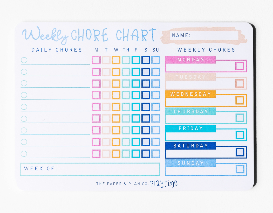 Kids Playtime Pad™ Weekly Chore Chart – Lakeside Journals
