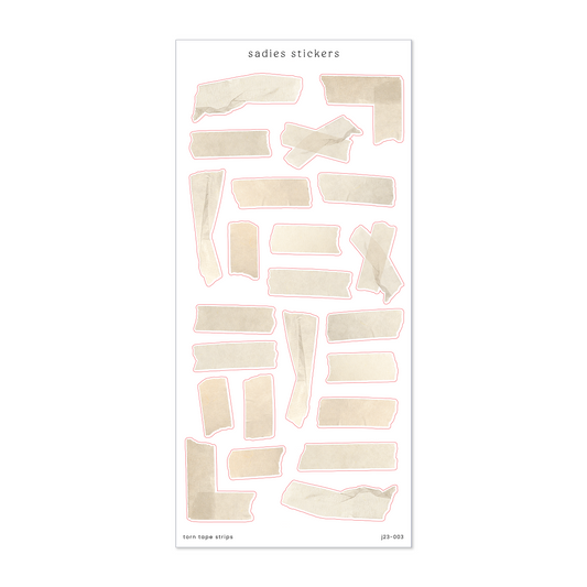 Sadies Stickers Torn Tape Strips • Journal Sticker Sheet
