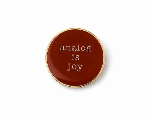 Analog is Joy Enamel Pin for Journaling, Stationery, and Book Lovers