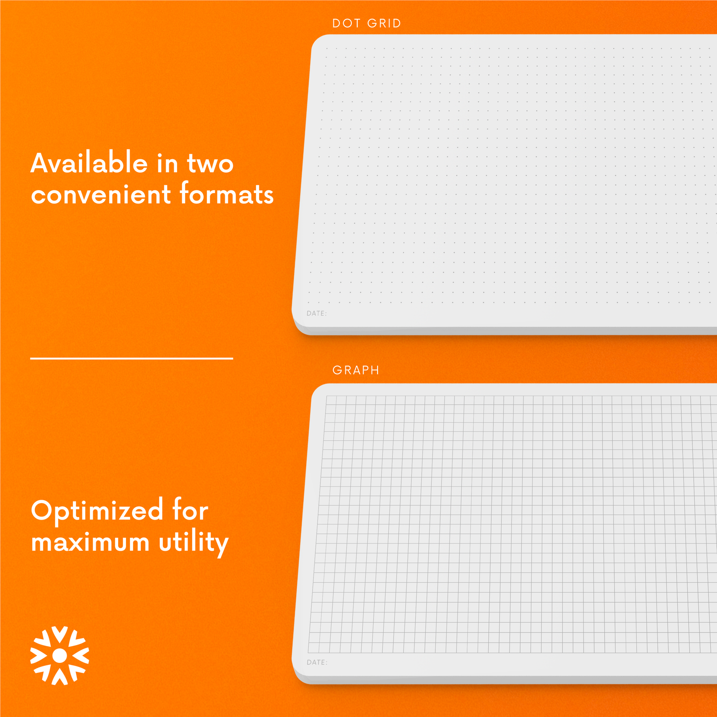 Dot Grid Desk Notepad 2 Pack | Minimalist Dotted Memo Pads: 8.5" x 5.5"
