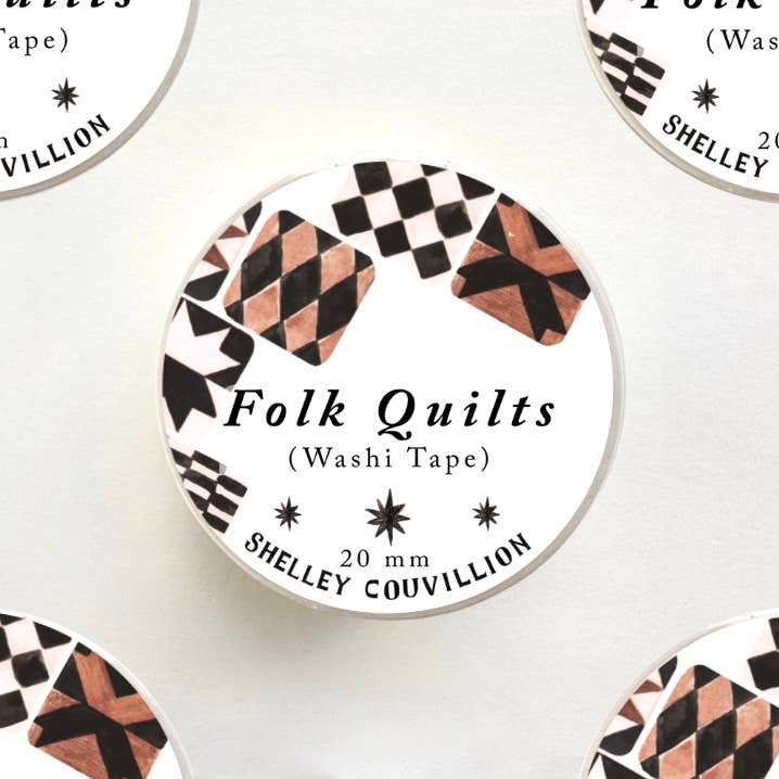 Folk Quilts Neutral Quilt Star Washi Tape