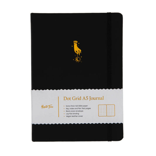 Yop & Tom A5 Dot Grid Journal - Tarot Hand: Charcoal