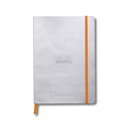 Rhodia Softcover Goalbook A5 Dot Grid Notebook in Silver - 5.8 x 8.3