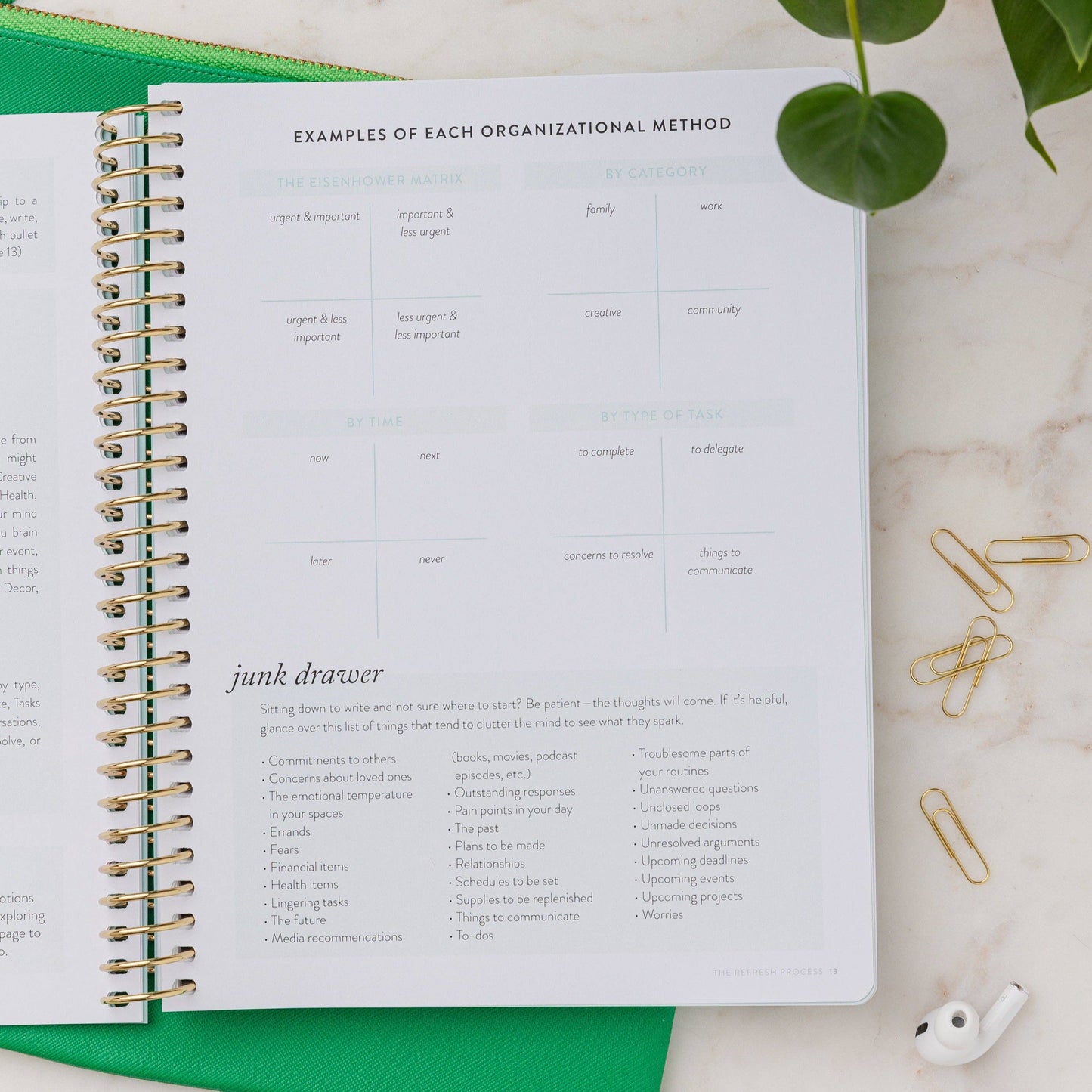 Refresh Brain Dump Journal | Gold Stripes