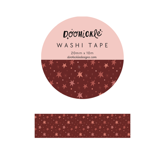 Red Stars Pattern Washi Tape