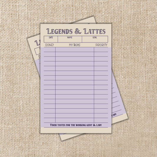 Legends & Lattes To-Do List Notepad - 4x6"