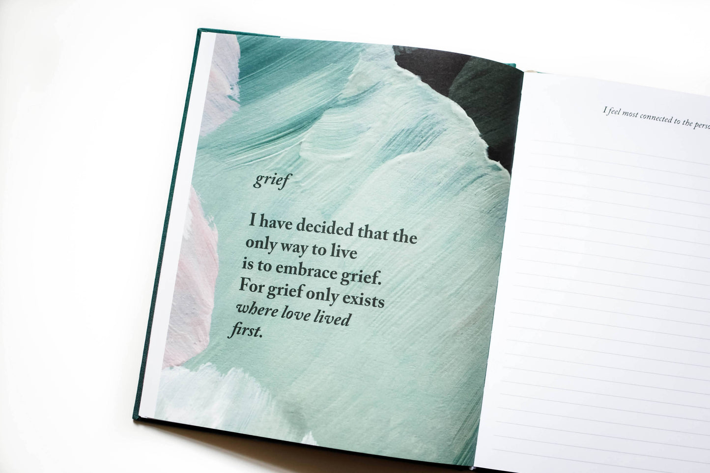 Duncan & Stone Paper Co. Grief Journal | Sympathy Gift | Guided Journal - Teal